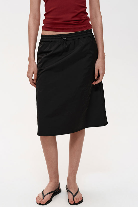 Adjustable Drawstring A-Line Skirt