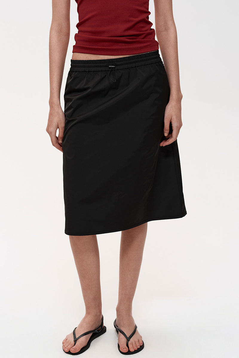 Adjustable Drawstring A-Line Skirt