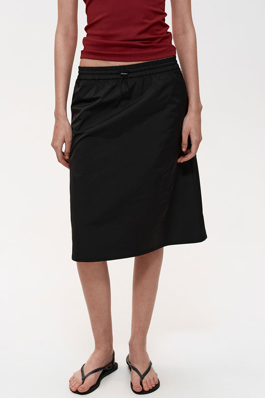Adjustable Drawstring A-Line Skirt