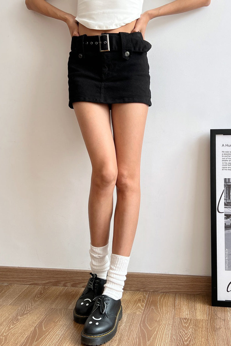 Belted Mini Skirt