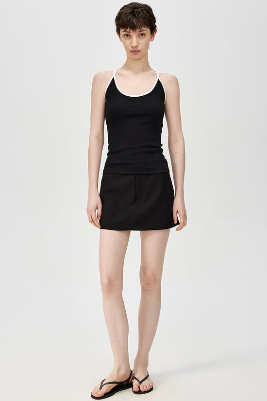 Contrast Trim Fitted Cami Top