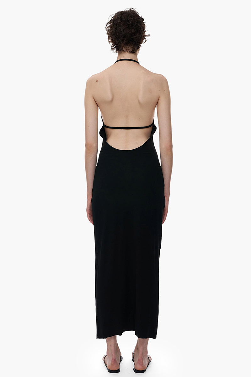 Halter Neck Backless Slim Maxi Dress