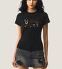 Dark Graphic Dog Print Fitted Tee