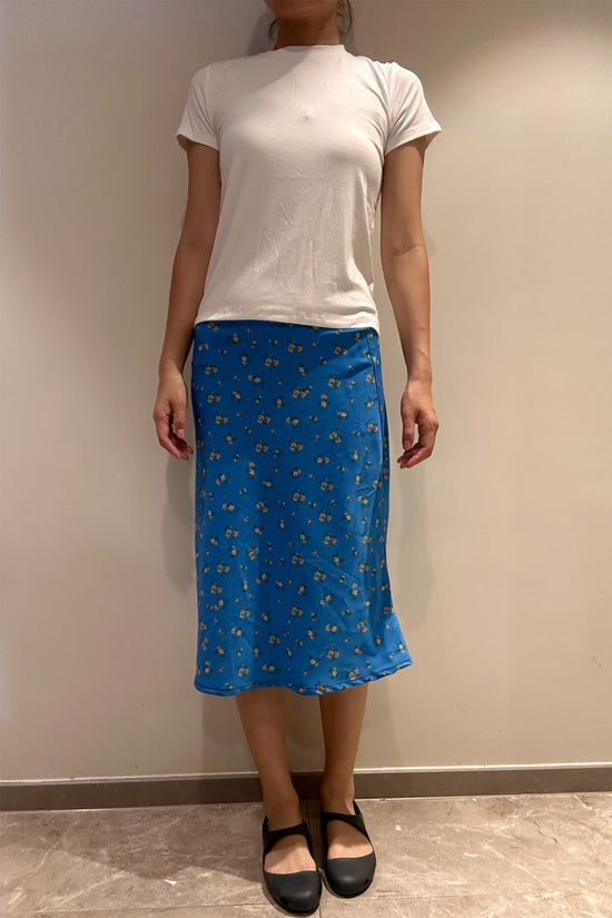 Micro Check Midi Slip Skirt