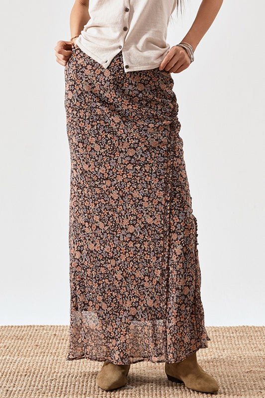 Floral Print Maxi Skirt
