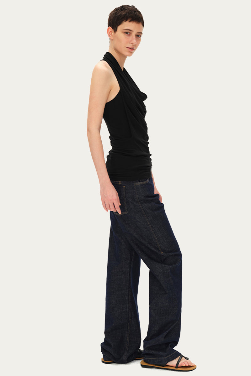 Draped Neck Sleeveless Top