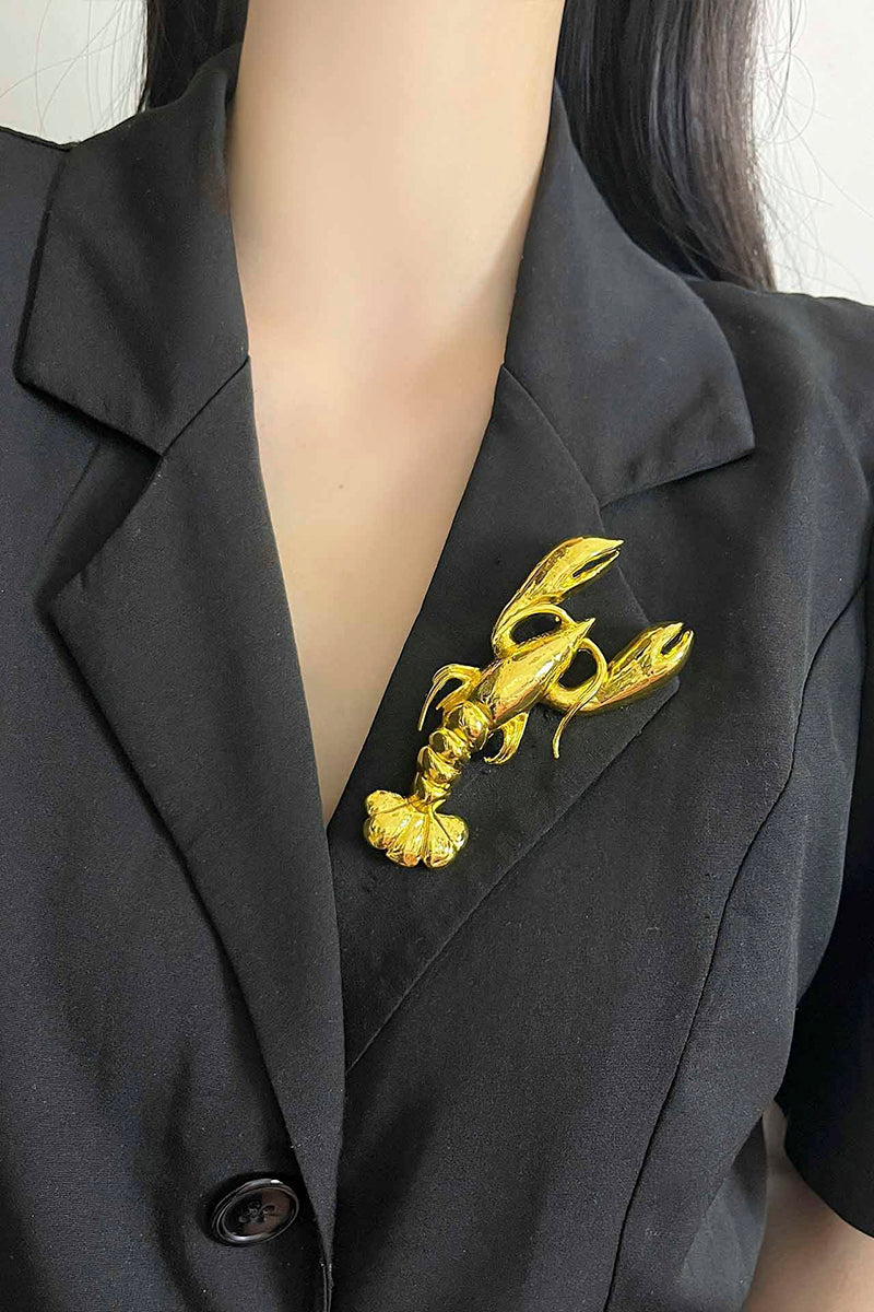 Lobster Charm Chain Brooch