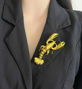 Lobster Charm Chain Brooch