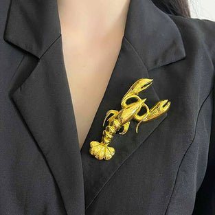 Lobster Charm Chain Brooch
