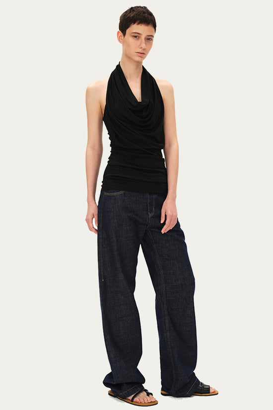 Draped Neck Sleeveless Top
