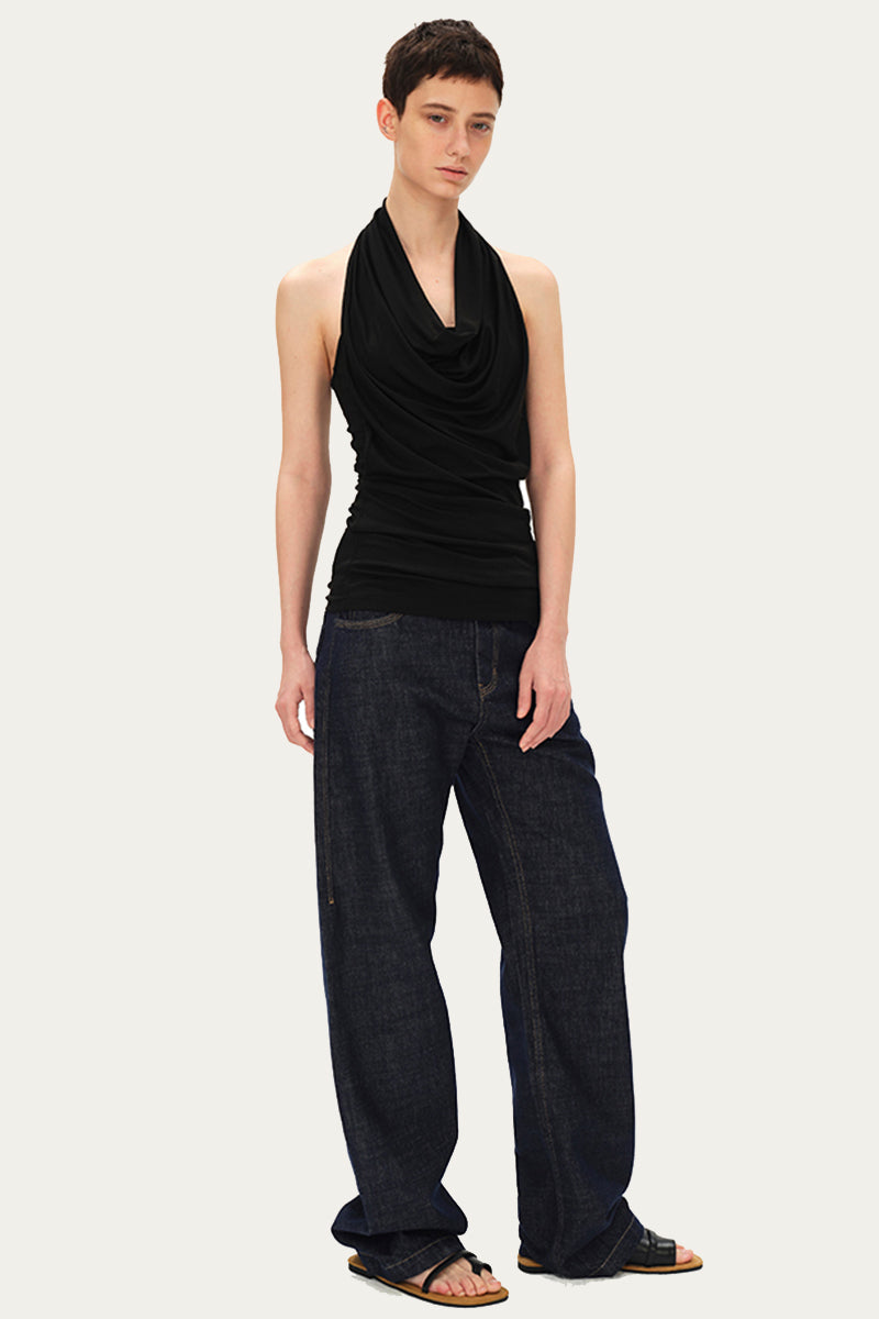 Draped Neck Sleeveless Top