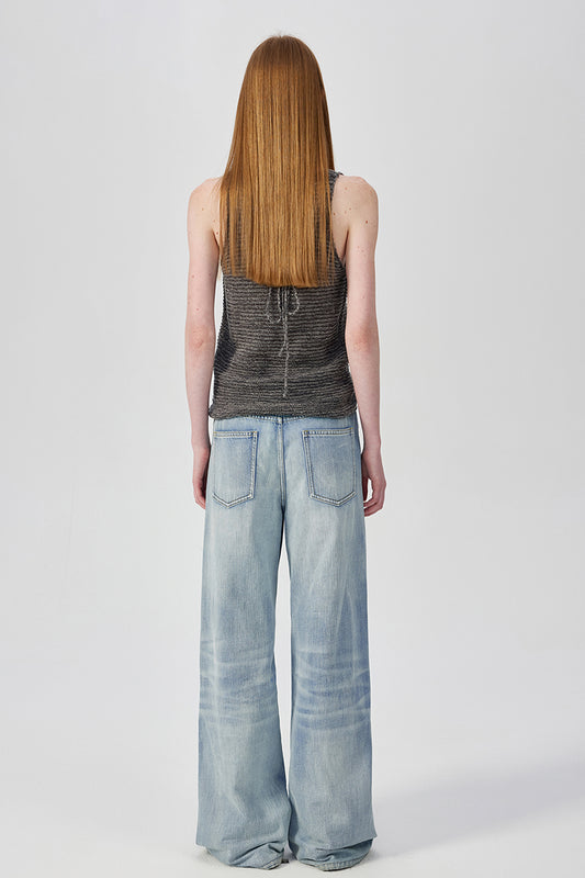 Textured Knit Scoop Neck Tank