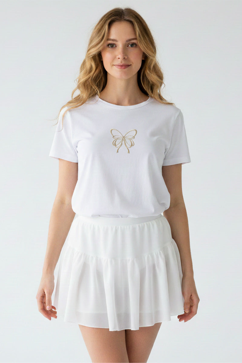 Mini Butterfly Embroidered T-Shirt