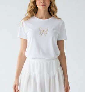 Mini Butterfly Embroidered T-Shirt