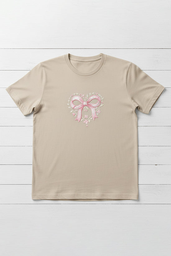 Ribbon Floral Emblem T-Shirt