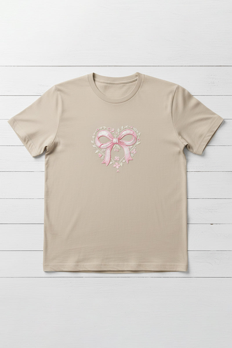 Ribbon Floral Emblem T-Shirt