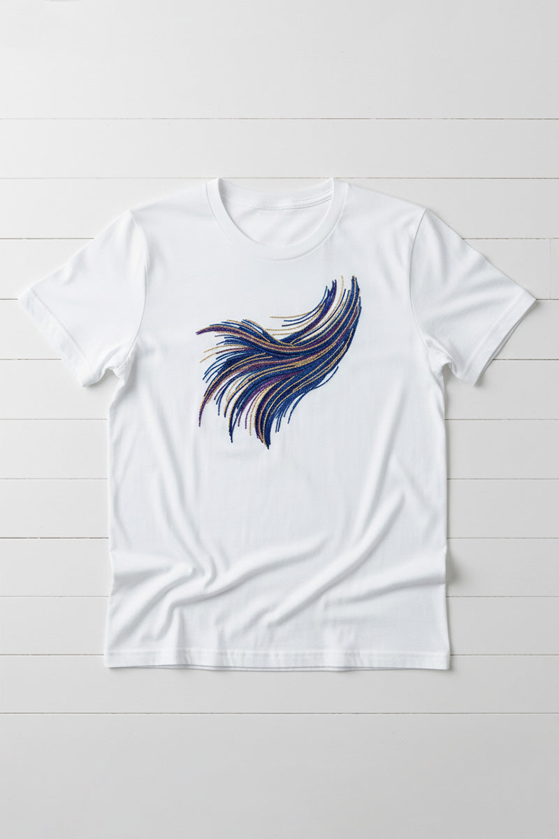 Flowing Tide Embroidered T-Shirt