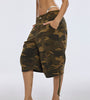 Loose Fit Camouflage Cargo Shorts