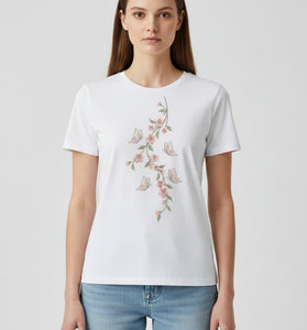 Trailing Blossom Embroidered T-Shirt