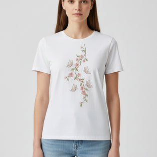 Trailing Blossom Embroidered T-Shirt