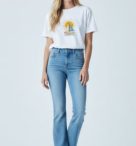 Sailing Sunrise Embroidered T-Shirt