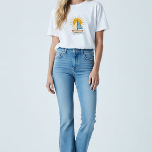 Sailing Sunrise Embroidered T-Shirt