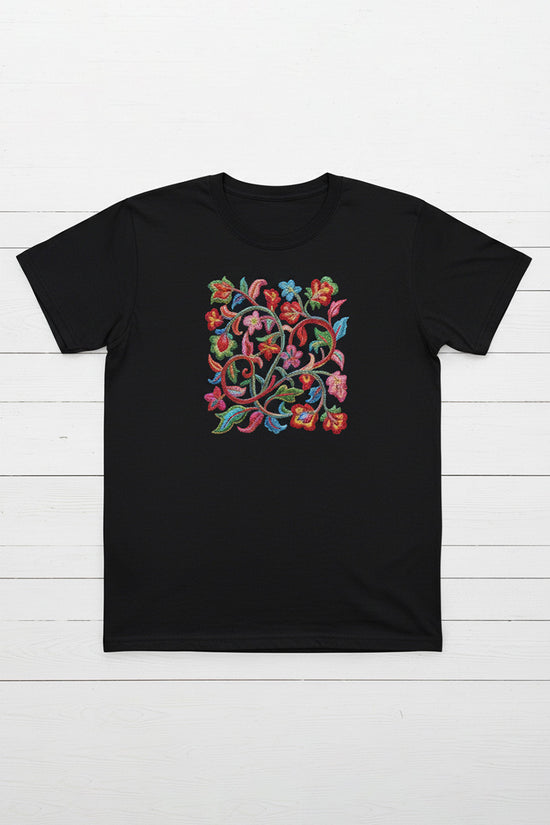 Botanical Vines Embroidery T-Shirt