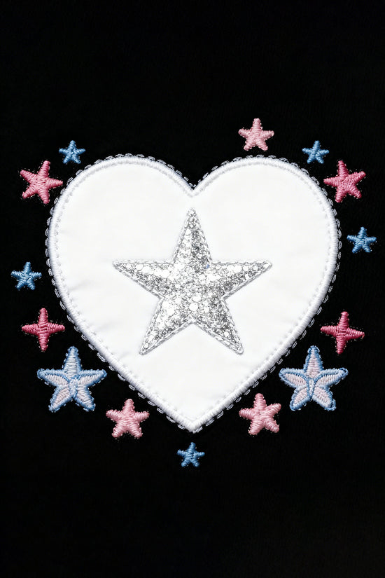 Heart Star Embroidered T-Shirt
