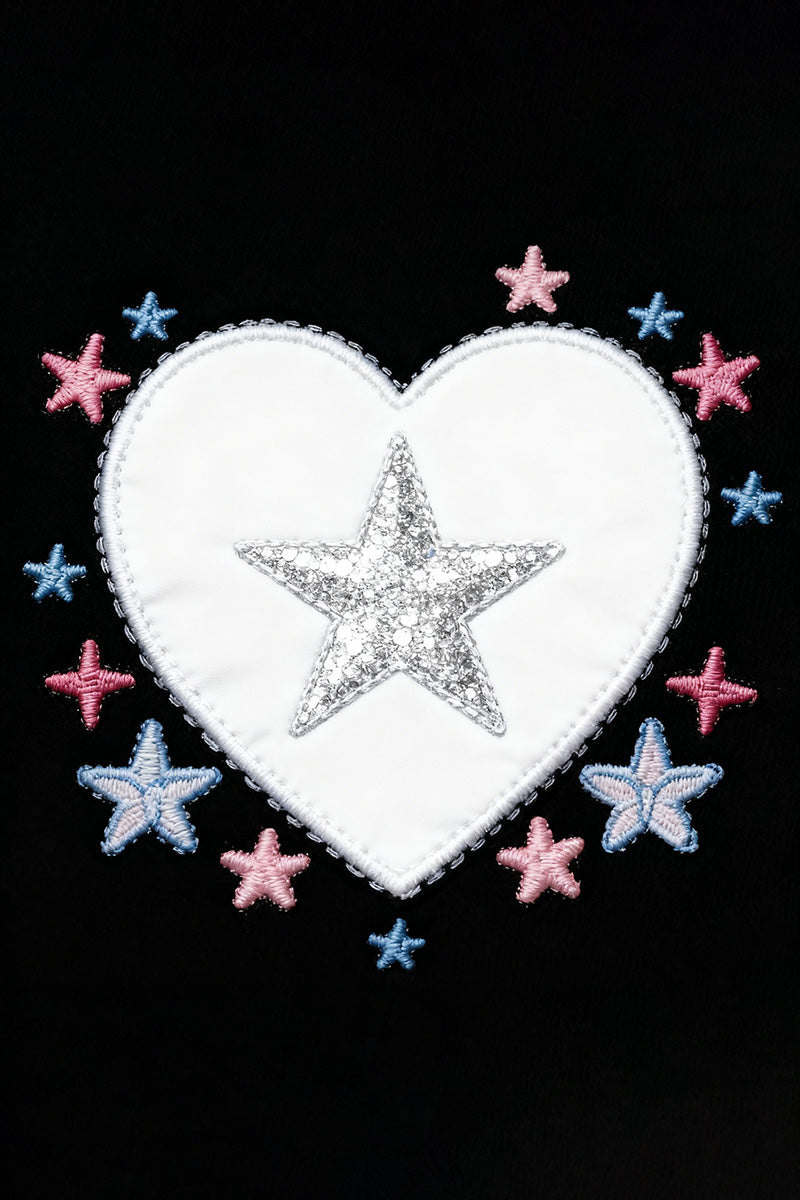 Heart Star Embroidered T-Shirt