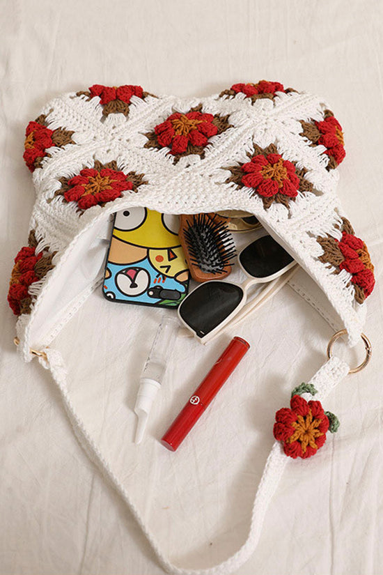 Floral Crochet Shoulder Bag
