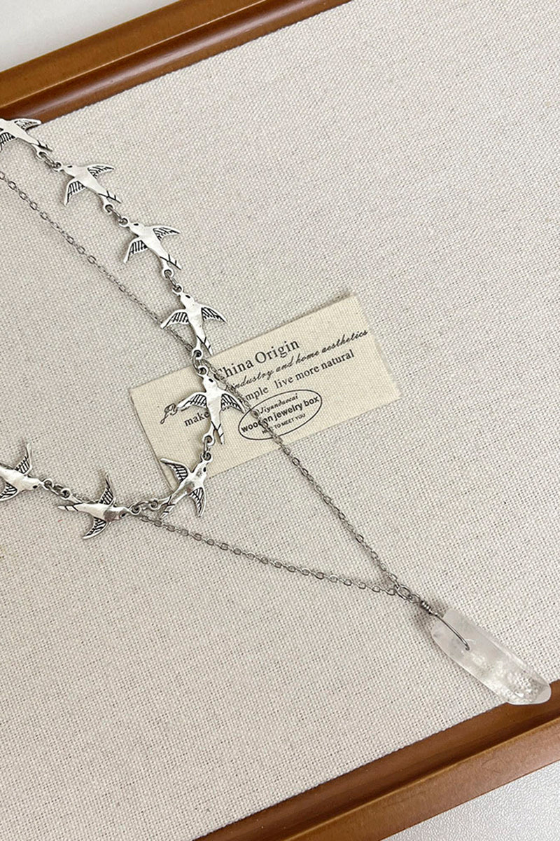 Elegant Bird Pendant Layered Necklace