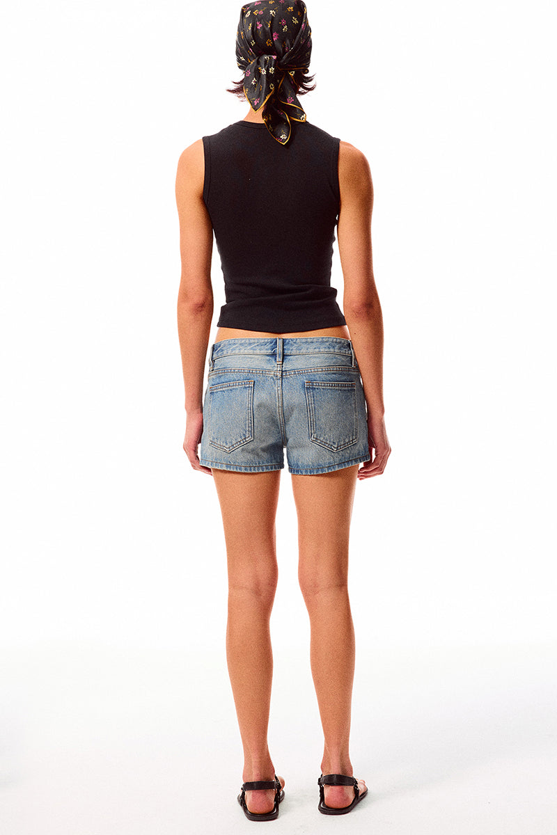 Mid Rise Casual Denim Mini Shorts