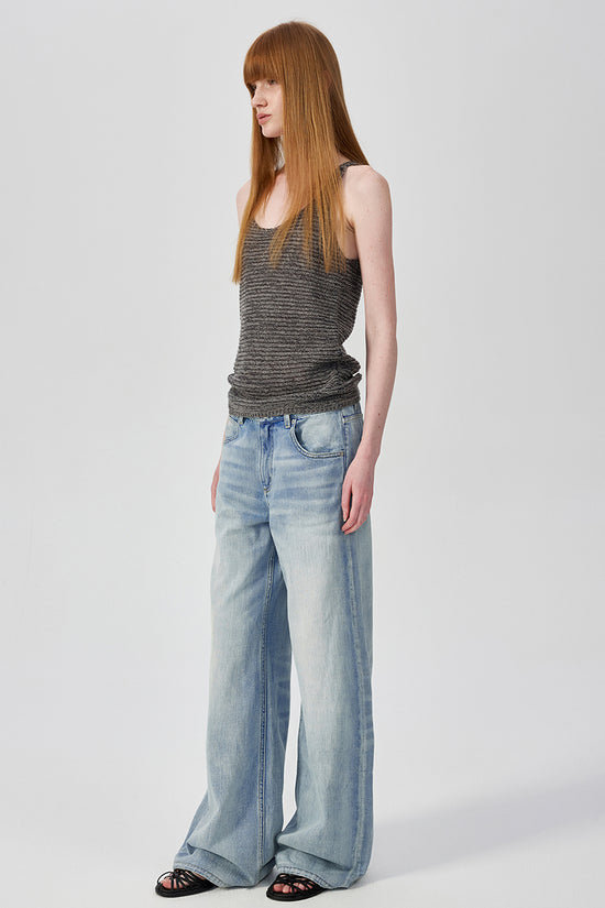 Textured Knit Scoop Neck Tank