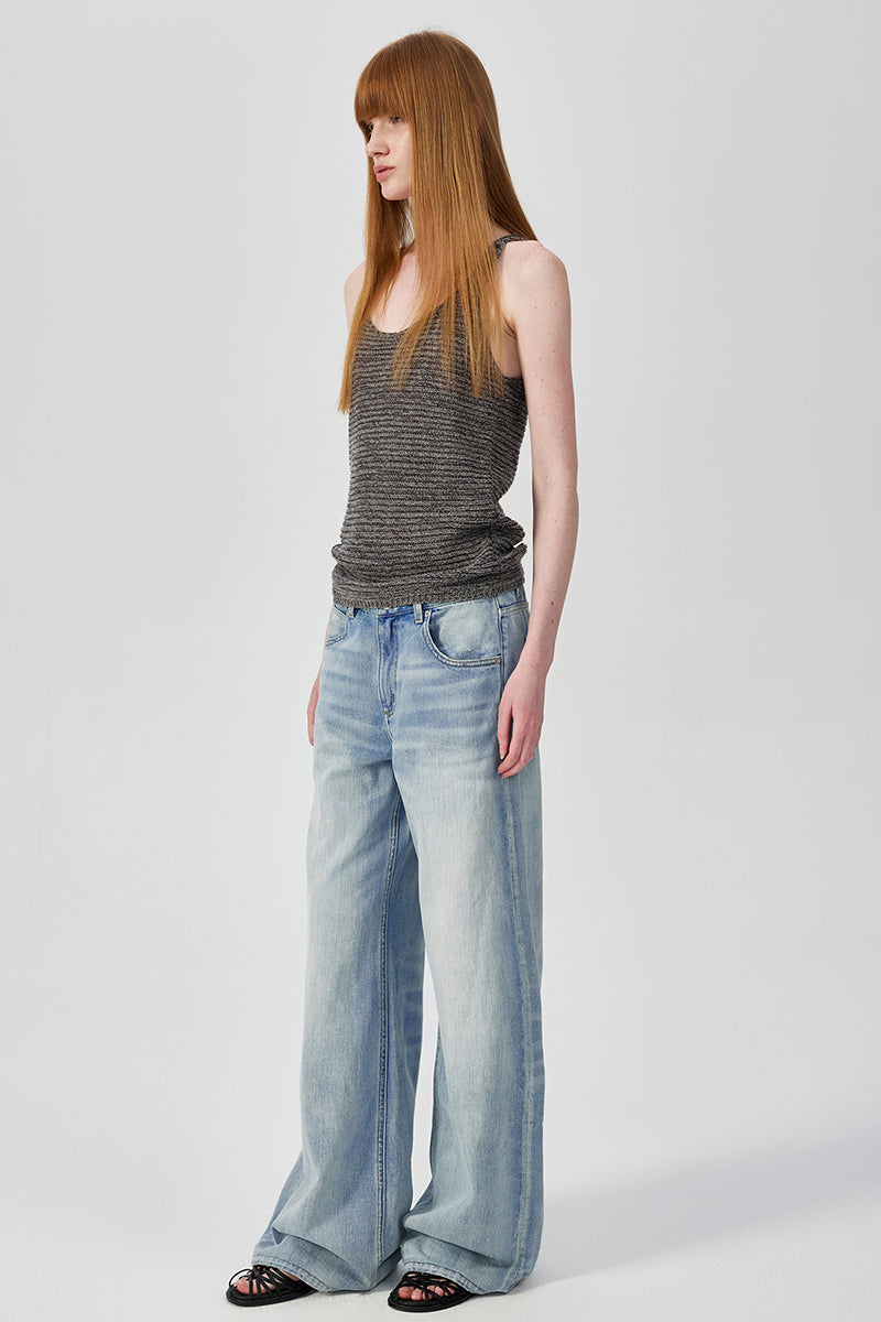 Textured Knit Scoop Neck Tank