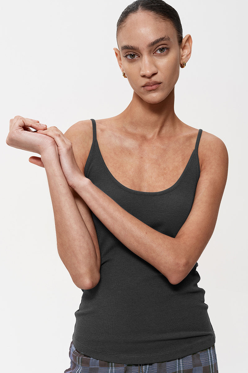 Basic Ribbed Scoop Neck Tank Top