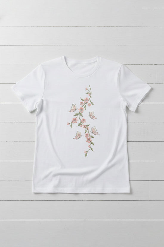 Trailing Blossom Embroidered T-Shirt
