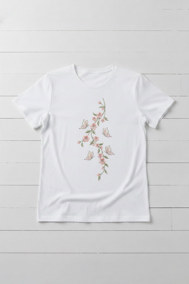 Trailing Blossom Embroidered T-Shirt