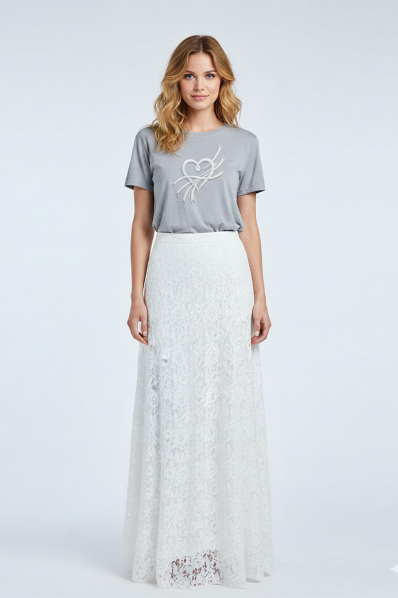 Radiant Ribbon Embroidered T-Shirt