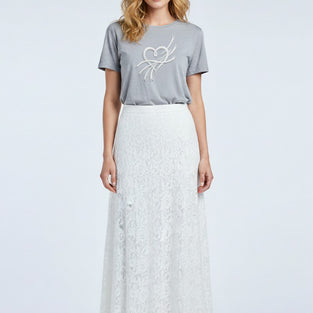 Radiant Ribbon Embroidered T-Shirt