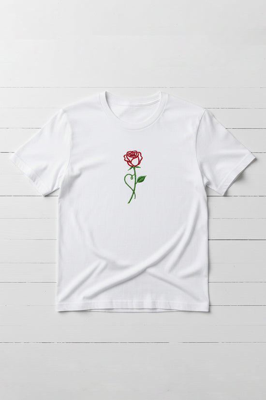 Single Rose Graphic T-Shirt