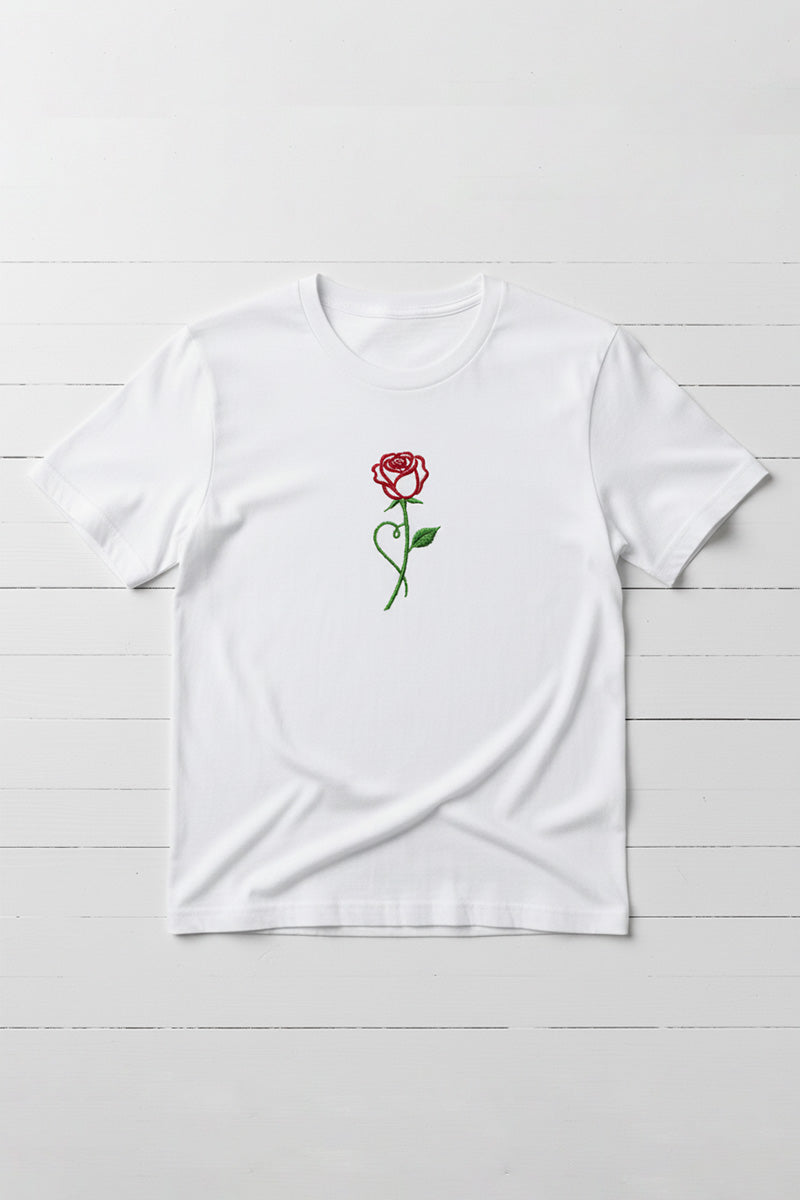 Single Rose Graphic T-Shirt
