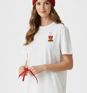 Tiny Bell Charm Embroidered T-Shirt