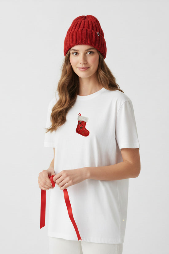 Christmas Stocking Embroidered T-Shirt