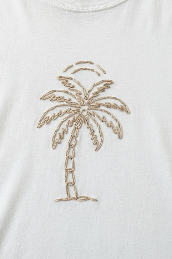 Golden Palm Embroidered T-Shirt