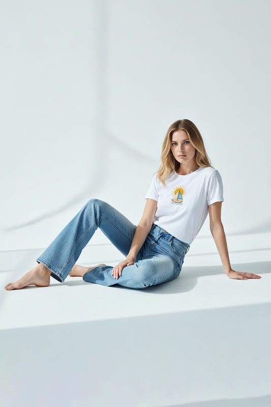 Sea Turtle Harmony Embroidered T-Shirt