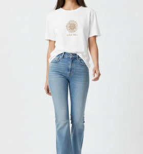 Soleil Libre Sunflower Embroidered T-Shirt