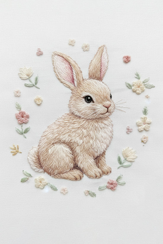Gentle Bunny Embroidered T-Shirt