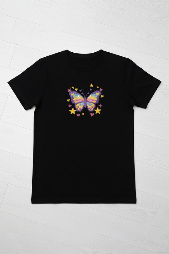 Butterfly Embroidered T-Shirt