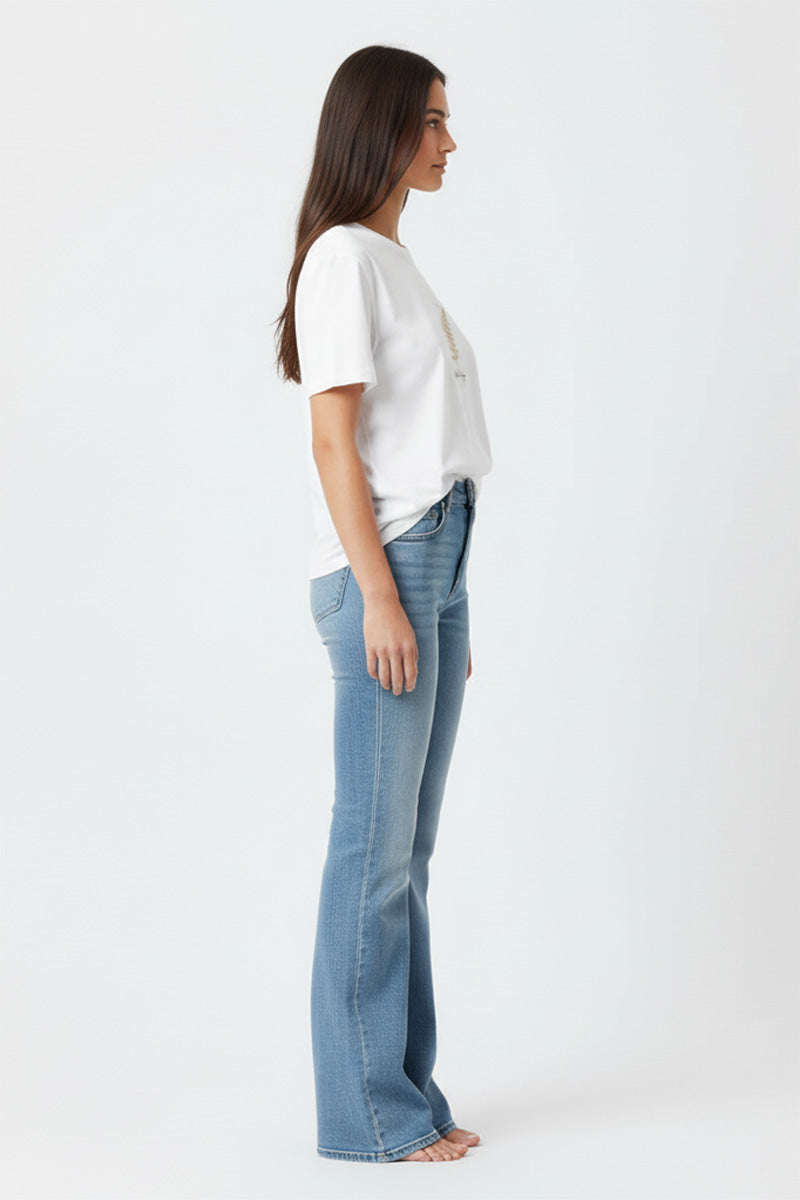 Flow Energy Leaf Embroidered T-Shirt