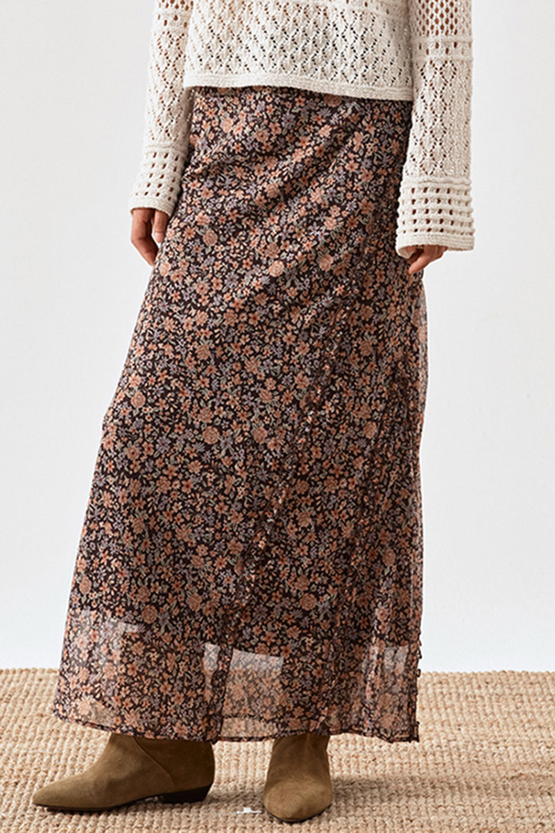 Floral Print Maxi Skirt